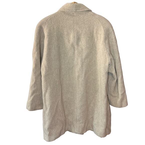 Cabin Creek Vintage Oatmeal Cream Wool Blend Classic Lined Pea Coat Size 14 - Picture 2 of 10